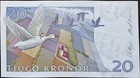 One Banknote 20 Sweden Kronor Sveriges Riksbank Larger Note Circulated