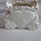 Mid Century Vintage Napcoware Ceramic Valentine Cupid Heart Planter Vase 