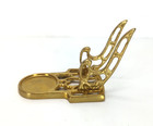 Brass Cup   Saucer Holder W  Easel Display Stand 3 25 h X 5 5 l X 3 w Used