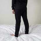 Thermal 100  Merino Wool Kids Pants   Organic Children Slim Leggings 160 Black