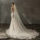 3m Cathedral Long Bridal Bride Wedding Veil Headdress Pearls White Metal Comb