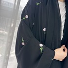 Dubai Flower Embroidery Open Kimono Abaya Kaftan Women Muslim Maxi Dress Islamic