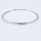 Vintage Sterling Silver 925 Hand-stamped  loved  Bangle Bracelet 8   