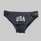 H e arts Team Usa Logo Custom Print Speedo Men Black Swim Brief Size 34 36 38