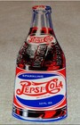 Vintage Sparkling Pepsi Cola Glass Bottle Diecut 15  Metal Soda Pop Gas Oil Sign
