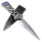 Scottish Celtic Twisted Steel Traditional Medieval Stone Sgain Dubh Dagger Knife