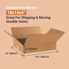 Box Usa 18144 Flat Corrugated Cardboard Box 18  L X 18 X 14 X 4 Inches  Kraft