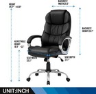 Ergonomic High-back Pu Leather Office Chair With Lumbar Support  black 