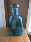 Defective Signed Rare Venini Murano Blue Art Glass Bottle Talia 1960s 16 G3d