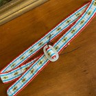 Antique Hand Loomed Beaded Belt With Mother Of Pearl Buckle