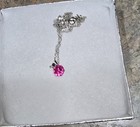 Hot Pink Crystal   Silver Tone Necklace   Earring Set With Gift Box