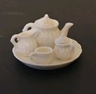Vintage Miniature Porcelain White Tea Set Partial 7 Pieces 