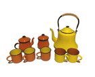 Mcm Vintage Retro Laurids L  nborg Enamel Orange Yellow Coffee Tea  Set