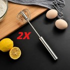 Semi-automatic Egg Whisk Hand Push Egg Beater Stainless Steel Blender Mixer Whis