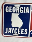 Vtg Georgia Jaycees Tag Plate Auto State Flag Auto Truck Ga Collectible