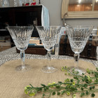 Waterford Crystal Maeve Pattern Set Of 3 Wine Goblet Glasses Vintage Rare 
