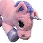 Pink Unicorn Plush Toy Stuffed Animal Jumbo Size Pillow Cushion Purple Feet
