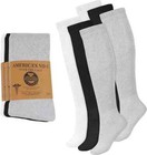 6 Pair Diabetic Men Over The Calf  Knee High Compression Cotton Crew Socks Multi