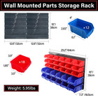 Wall Mounted Storage Bins Parts Rack  30pcs Bins Plastic Parts Rack Container  5