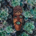 Hand Carved Folk Art Wood Mask Home Decorative Wall Hanging Narrow 12 