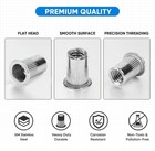 450 Pcs Rivet Nut Kit Stainless Steel 304 Flat Head Rivnut Threaded Insert Nuts