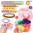 1200 Elastic Cloth Loom Bands Kit- Colorful Bracelet Making Craft Gift For Child