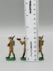 Lot Of 3 Vintage Toy Figures Soldiers Lead Metal 2  Hand Painted