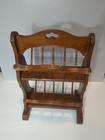 Vintage Wooden 2 Tier Book Magazine Rack 24  X 16  X 13 