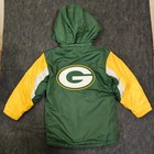 Vintage Green Bay Packers Youth Puffer Jacket Hooded Nfl Green Yellow 90s Style