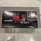 Rachel Ray Cast Iron Fondue Pot Set 1 5 Quart Red - Never Used