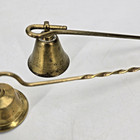 Brass Candle Snuffers Set Of 2 Gold Tone Twisted Handle Rustic Vintage Decor