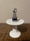 Antique Mona   s Victorian Perfume Bottle C1880 Glass  Silver  14k Gold  Sapphire 