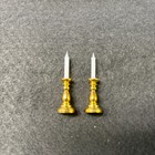 Pair Dollhouse Miniature Brass Candlesticks