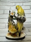 Vintage Ucagco  Porcelain Pair Yellow Budgie Parakeet Figurine Made In Japan