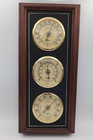 Springfield Wood Framed Thermometer Barometer Humidity Wall Display Vintage Usa