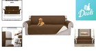 Reversible Couch Cover With Elastic Straps For 68  Sofa - Brown ivory