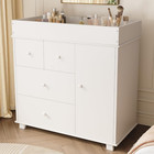 5-drawer Baby Changing Table Dresser With Pad For Nursery Bedroom Childrens Room