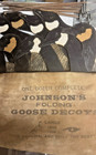 12 Vintage Johnson   s Folding Goose Decoys W metal Stakes Original Bag Complete