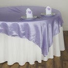 Lavender 60x60  Satin Square Table Overlay Wedding Catering Supplies Dinner Sale