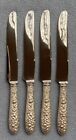 Set Of Four Manchester Sterling Silver Southern Rose French Hollow Dinner Knives