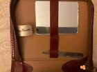 1950s Men   s Vintage Zippered Leather Vanity Kit Grooming Toiletries Travel Case