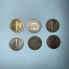 Lot Of 6 Mercury  winged Liberty Head  Silver Dimes 10c 1911-1920 Circulated