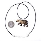 Polar Bear Necklace   Hand Carved Wooden Bear Totem Animal Pendant  Wood Jewelry
