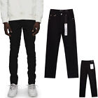 Black Purple Brand Designer Men Jeans Simple Solid Slim Fit Jeans