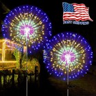 1pc Outdoor Solar Fireworks Lights Garden  Decor Pathway Lights Path Lawn Yard