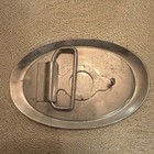Men s Western Oval Engraved Floral Silver Tone Metal Belt Buckle Fits 1 5in