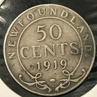 1919-c Newfoundland Canada 50 Cents Silver Coin