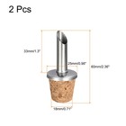 2pcs - Stainless Steel Bottle Pourers Spout Cork Design Wine Bottle Stoppers