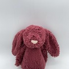 Jellycat Bashful Berry Bunny Plush Red Burgundy Rose London Toy Medium 12  Euc