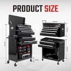 8-drawer Rolling Tool Chest With Detachable Top Cabinet  Lockable Wheels  Black